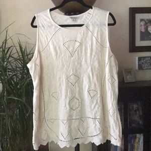 Ivory Cotton Top w/ cutouts